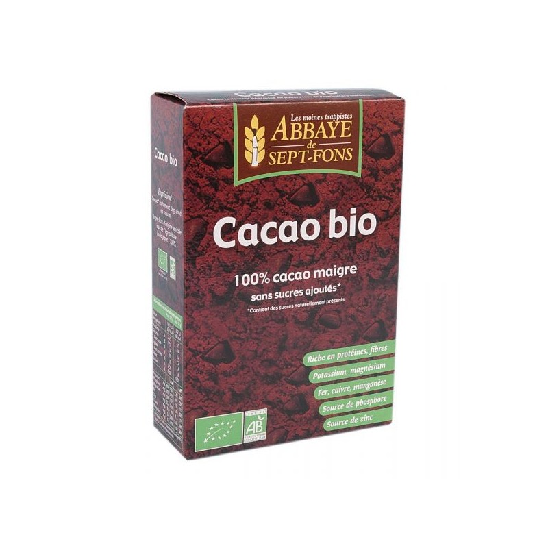 Cacao  (100 % Cacao maigre sans sucre ajouté) 200 g