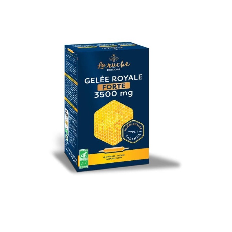 Gelée Royale forte 3500 mg 20 ampoules de 15 ml