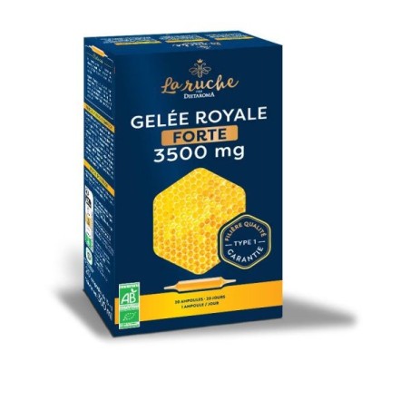 Gelée Royale forte 3500 mg 20 ampoules de 15 ml