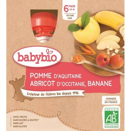 Pomme Abricot Banane Pack de 4 x 90 g