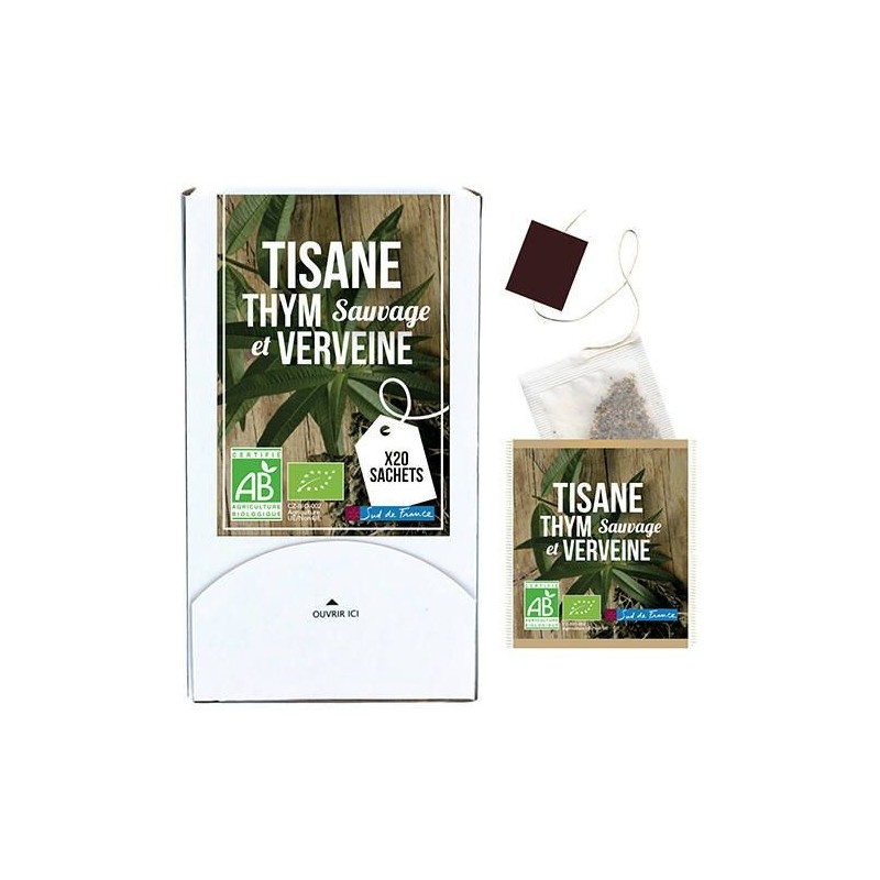 Tisane Thym des Garrigues et Verveine Boîte 20 sachets