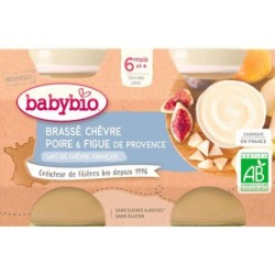 Brassé au Lait de Chèvre Poire Figue Lot de 2 pots de 130 g