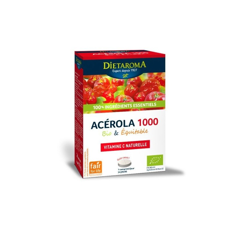 Acérola 1000 goût cassis 24 comprimés