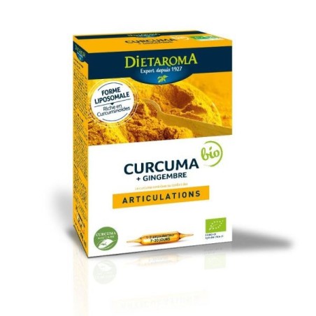 Curcuma Gingembre sans poivre noir 20 ampoules de 10 ml