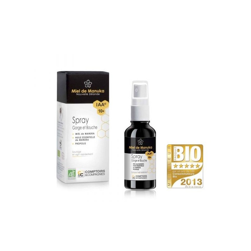 Spray gorge et bouche  Miel de Manuka IAA 10+ 25 ml