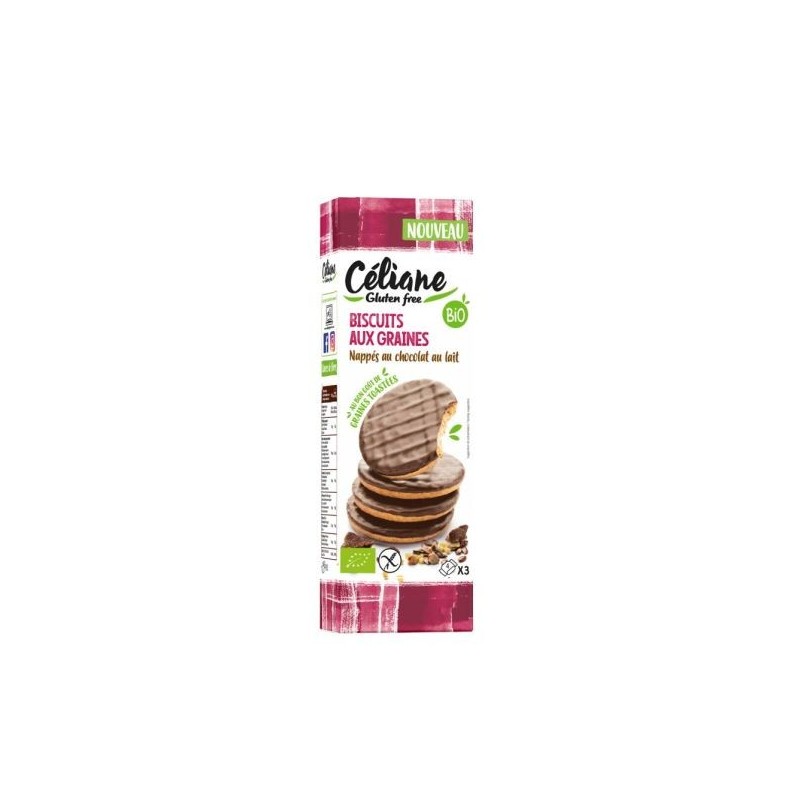 Biscuits aux graines nappés Chocolat Lait  (4x3) 150 g