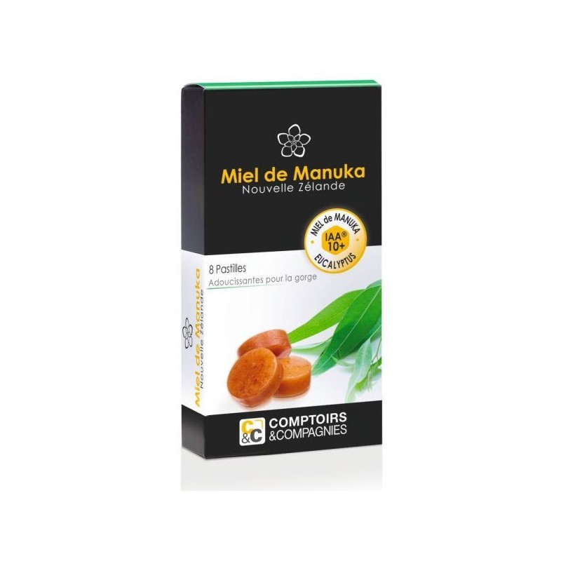 Pastilles Miel de Manuka IAA 10+ et eucalyptus 22 g