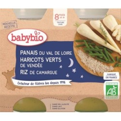 Bonne Nuit Panais Haricots verts Riz Lot de 2 pots de 200 g