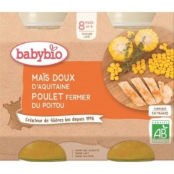 Menu Maïs doux & Poulet fermier Lot de 2 pots de 200 g