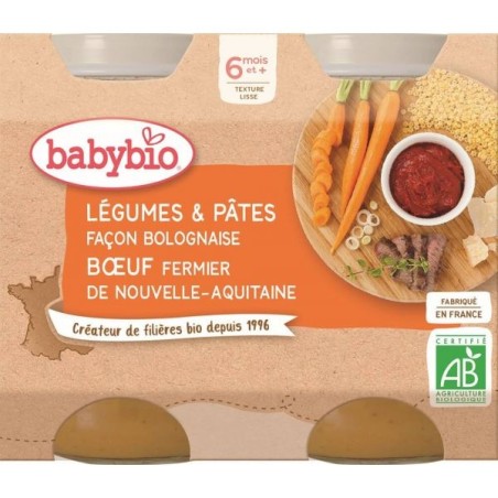 Menu Légumes & Pâtes façon bolognaise au Boeuf fermier