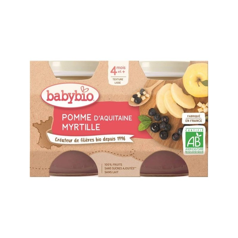 Pomme Myrtille Lot de 2 pots de 130 g