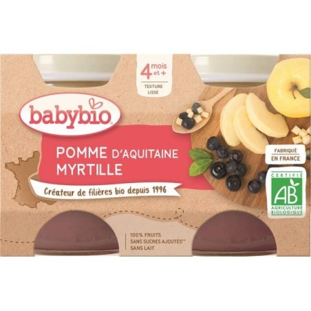 Pomme Myrtille Lot de 2 pots de 130 g