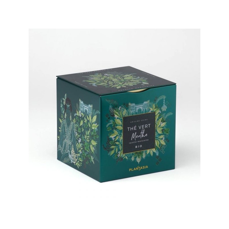 Thé vert Menthe Coffret métal 24 sachets luxe