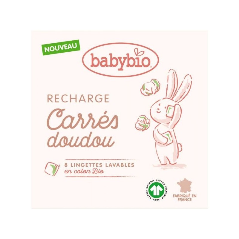 Recharge Carré Doudou  certifié GOTS 8 lingettes