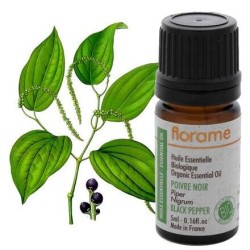 Flacon d'huile essentielle de Poivre Noir Bio