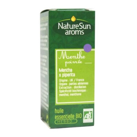 Huile essentielle menthe poivrée bio 10 ml pour tonus