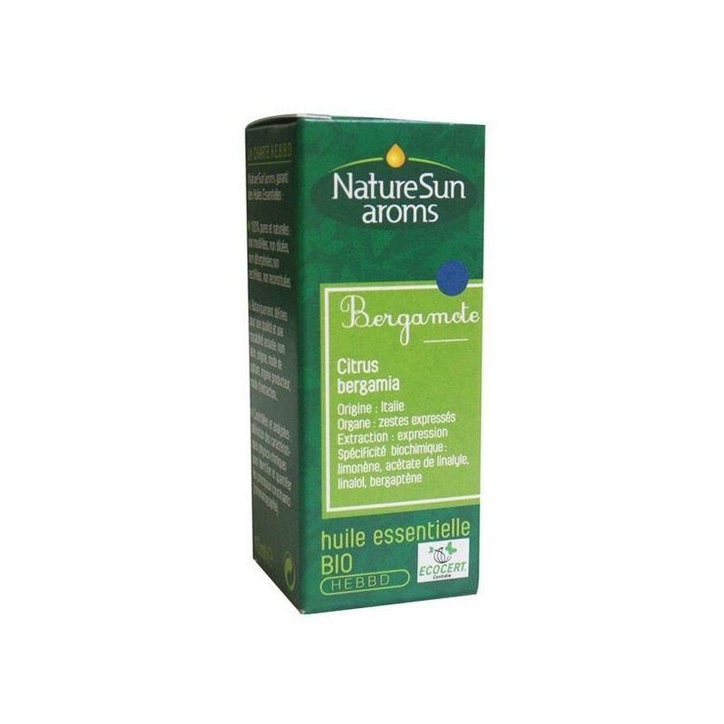 Huile essentielle de bergamote bio de Naturesun'Arôms en flacon de 10 ml - Favorise la digestion et la relaxation