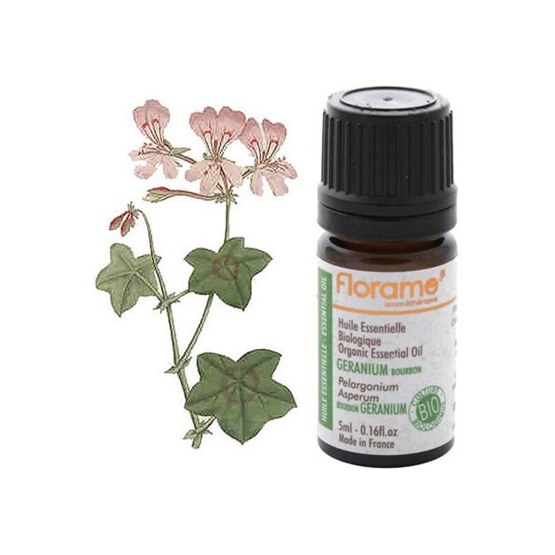 Géranium bourbon bio de Florame - huile essentielle 100% pure pour bien-être et beauté