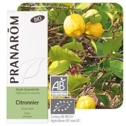 Huile essentielle Citronnier Zeste Bio Pranarôm 10 ml