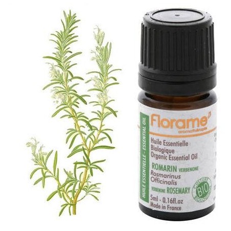 Romarin Verbénone Bio de Florame - Huile essentielle bio pour purification et soins de la peau et des cheveux.