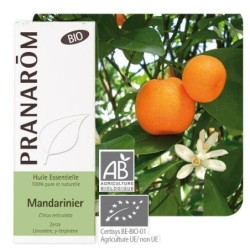 Huile essentielle Mandarinier zeste bio Pranarôm 10 ml pour relaxation et sommeil
