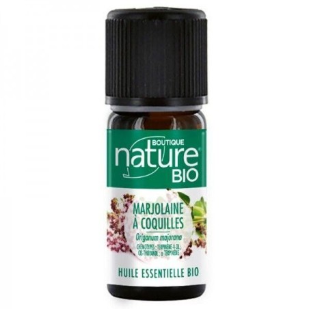 Flacon de Marjolaine à coquilles bio 10 ml pour apaiser le stress et favoriser un sommeil réparateur