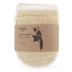 Gant loofah NAJEL pour exfolier et revitaliser la peau tout en favorisant la circulation sanguine.