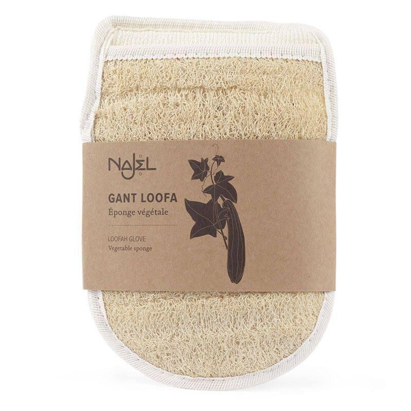 Gant loofah NAJEL pour exfolier et revitaliser la peau tout en favorisant la circulation sanguine.