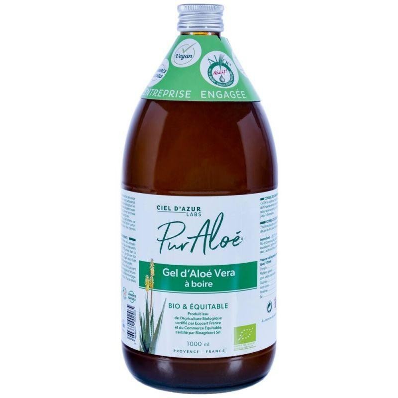 Gel d'aloe vera à boire pasteurisé 250 ml pour apaiser les acidités gastriques et favoriser le bien-être intestinal