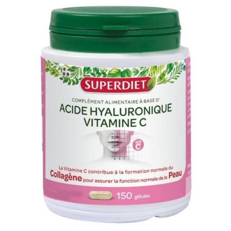 Acide hyaluronique Vitamine C de Super Diet - complément pour peau hydratée et jeunesse préservée