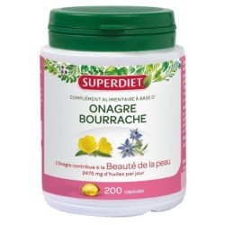 Huiles d'Onagre et Bourrache Superdiet pour la santé de la peau.