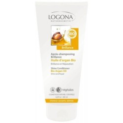 Après-shampoing restructurant à l'argan bio Logona pour cheveux abîmés et cassants.