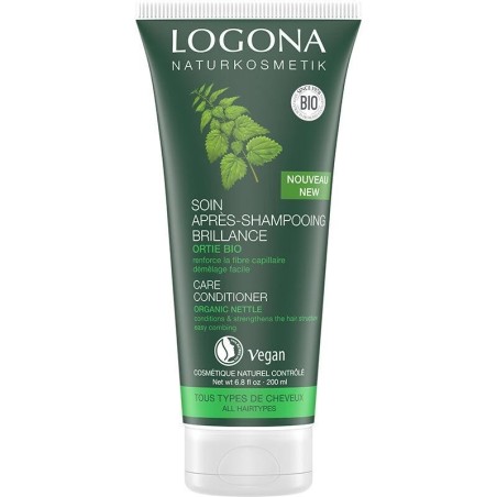 Logona Soin après-shampoing brillance ortie bio pour des cheveux brillants et nourris