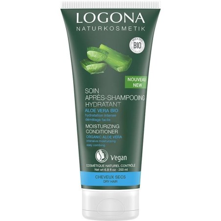 Soin après-shampoing hydratant aloé vera bio de Logona pour cheveux secs