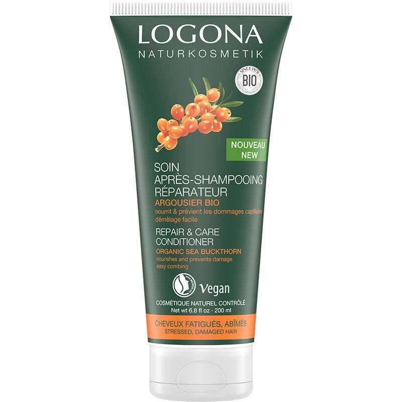 Soin après-shampoing réparateur argousier bio pour cheveux abîmés - Logona