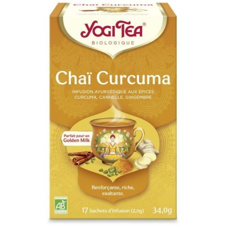 Infusion ayurvédique Chaï curcuma bio de Yogi Tea