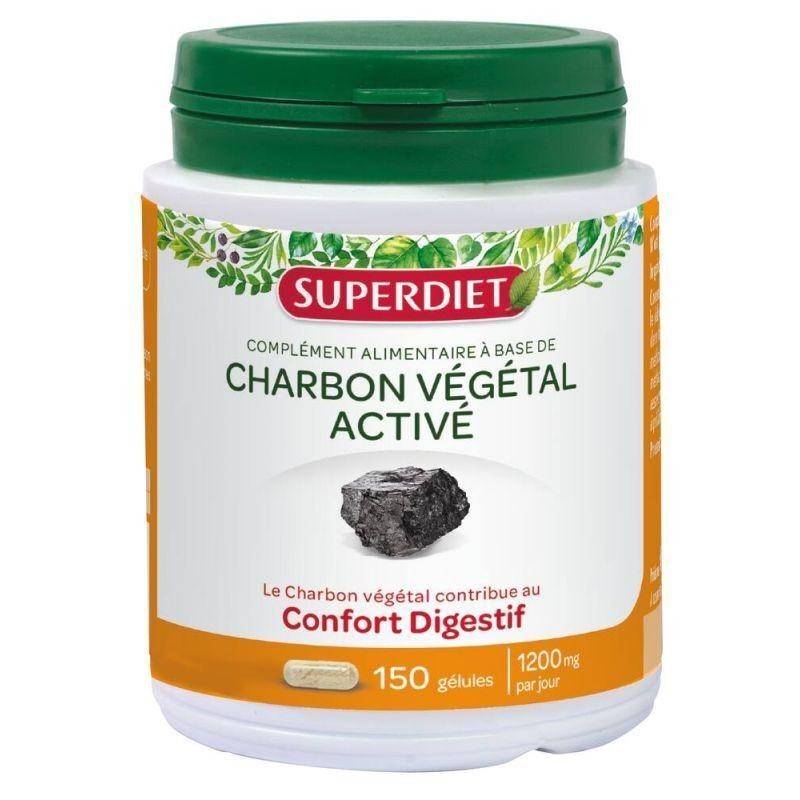 Charbon Végétal Activé de Superdiet pour le confort digestif et l'élimination des toxines.