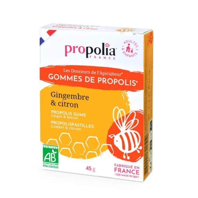Gommes de propolis bio au citron et gingembre