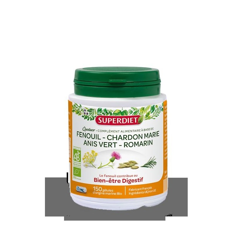 Quatuor Bien-être digestif bio de Super Diet pour une digestion confortable et naturelle
