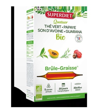 Quatuor Brûle-Graisse bio Superdiet pour la gestion du poids avec plantes naturelles