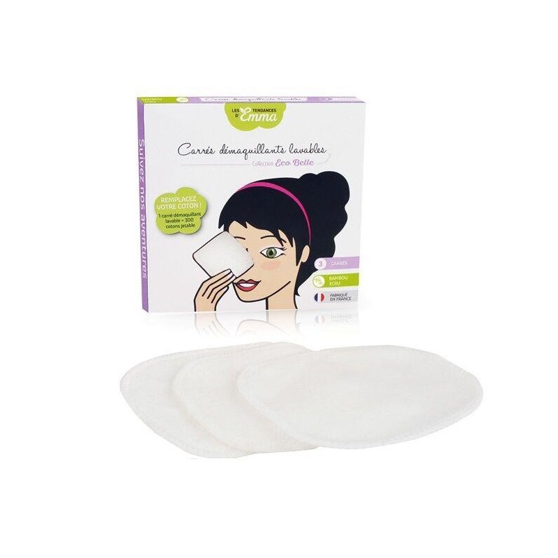Kit Eco Test Bambou avec 3 carrés démaquillants lavables