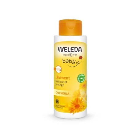 Liniment au calendula bio Weleda pour le soin doux des bébés et protection de la peau sensible.