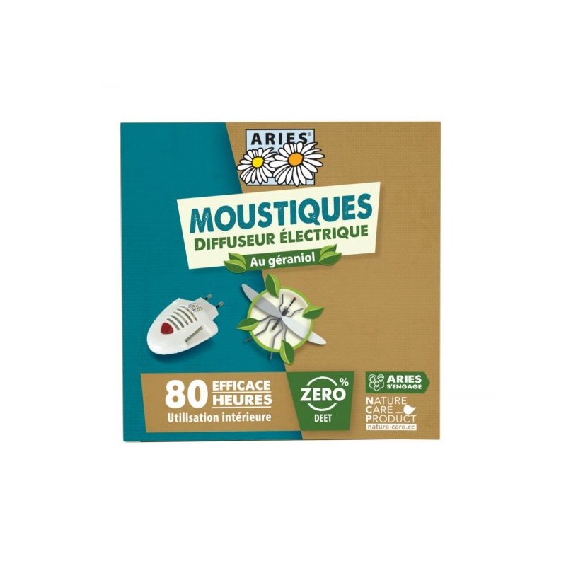 Moustiques diffuseur électrique prise + recharge 10 plaquettes + 10 ml de concentré