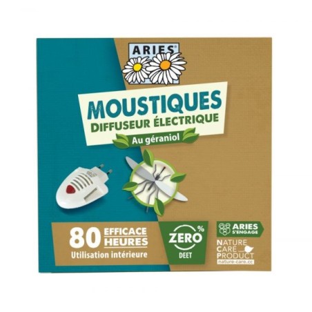 Moustiques diffuseur électrique prise + recharge 10 plaquettes + 10 ml de concentré