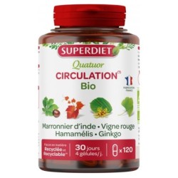 Quatuor Circulation bio Superdiet - complément pour favoriser le confort circulatoire et les jambes légères.
