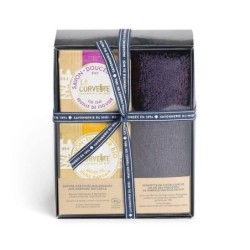 Coffret Bain Douceur Bio de La Corvette avec savons bio et serviette en coton éthique