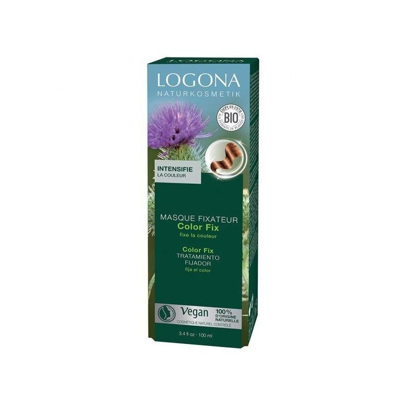 Masque fixateur coloration végétale bio Logona 75 ml pour protéger et intensifier la couleur des cheveux colorés naturellement