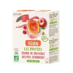 Gourde de compote bio Pomme Goyave Cranberry sans sucres ajoutés pour goûter ou sport