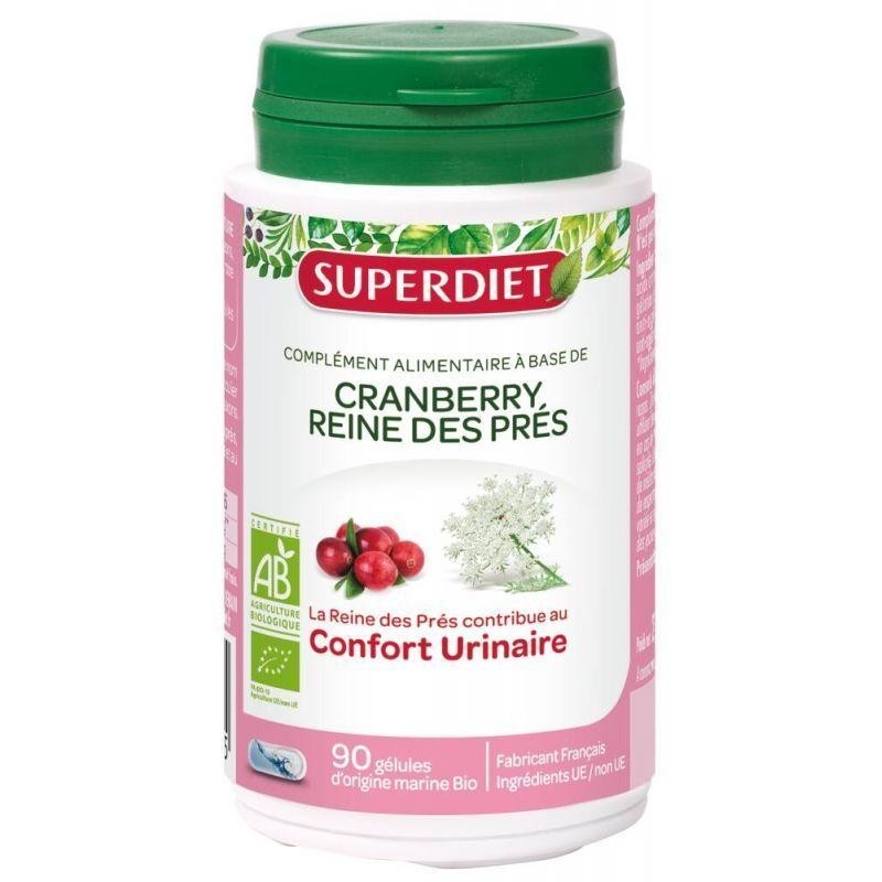 Concentré de Cranberry et Reine des prés bio de Superdiet pour un confort urinaire optimal.