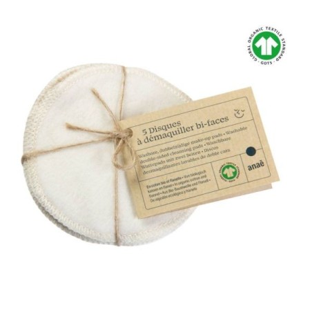 Cotons démaquillants lavables bi-faces 9 cm en coton